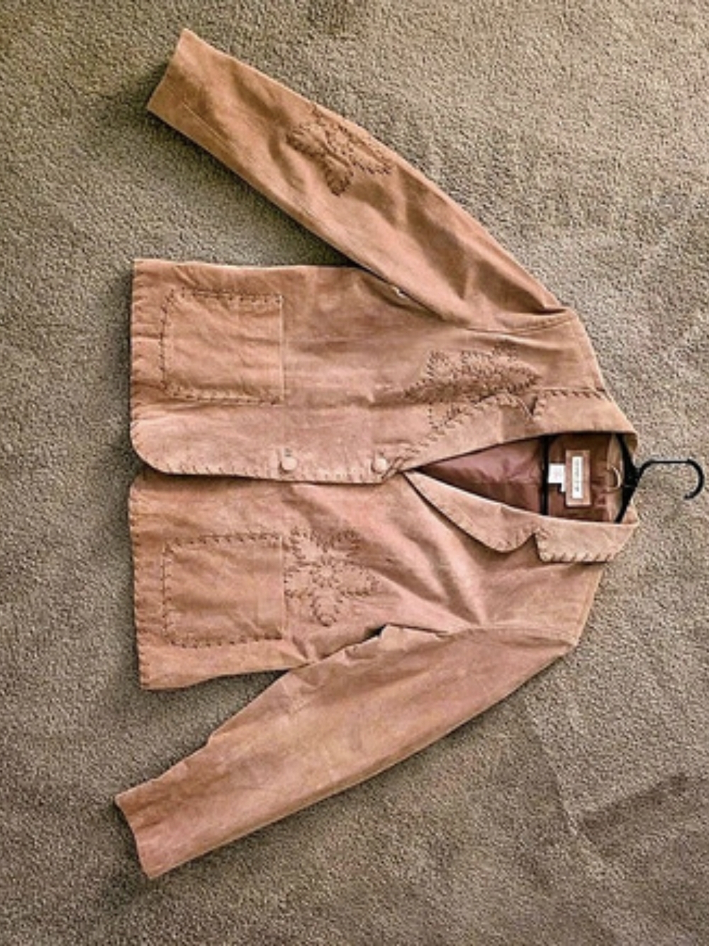 Coldwater Creek Embroidered Leather Jacket